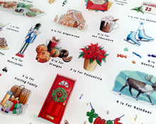 Load image into Gallery viewer, The Christmas Alphabet Glass Cutting Board