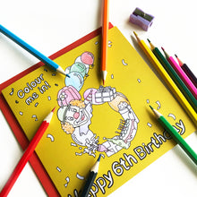 Load image into Gallery viewer, number 6 birthday card