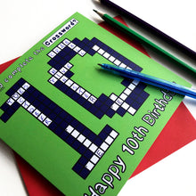 Load image into Gallery viewer, 10th birthday card crossword