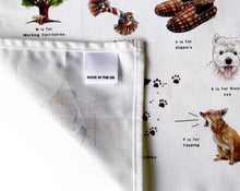 Load image into Gallery viewer, The Dog&#39;s Alphabet Tea Towel
