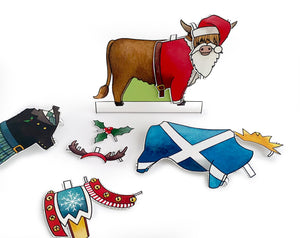 Dress a Highland Cow Christmas Card