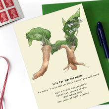 Load image into Gallery viewer, personalised birthday card for her name beginning with h