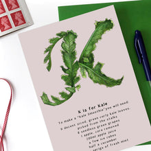 Load image into Gallery viewer, personalised birthday card for her name beginning with k