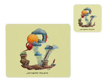 Load image into Gallery viewer, fruit and vegetable alphabet placemat and matching coaster & symbol ampersand gift idea for couples