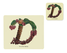 Load image into Gallery viewer, fruit and vegetable alphabet placemat and matching coaster letter d