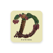 Load image into Gallery viewer, personalised foodie gift idea alphabet coaster letter d