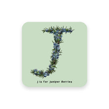 Load image into Gallery viewer, personalised foodie gift idea alphabet coaster letter j
