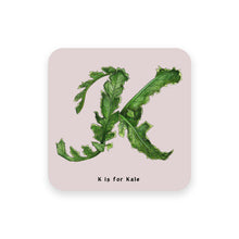 Load image into Gallery viewer, personalised foodie gift idea alphabet coaster letter k