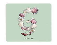 Load image into Gallery viewer, letter g alphabet placemat gift idea for garlic lover
