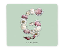 Load image into Gallery viewer, letter g alphabet placemat gift idea for garlic lover