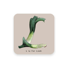 Load image into Gallery viewer, personalised foodie gift idea alphabet coaster letter l
