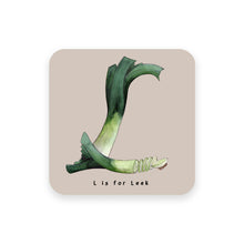 Load image into Gallery viewer, personalised foodie gift idea alphabet coaster letter l