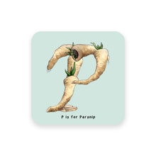 Load image into Gallery viewer, personalised foodie gift idea alphabet coaster letter p