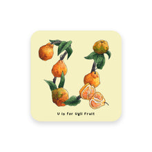 Load image into Gallery viewer, personalised foodie gift idea alphabet coaster letter u
