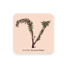 Load image into Gallery viewer, personalised foodie gift idea alphabet coaster letter v