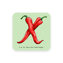 Load image into Gallery viewer, personalised foodie gift idea alphabet coaster letter x
