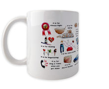 Load image into Gallery viewer, the mothers alphabet coffee mug. mothers day gift idea for tea lover