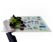 Load image into Gallery viewer, The Mother's Alphabet Glass Cutting Board
