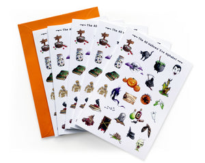 halloween alphabet greeting card multipack gothic stationary