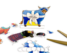 Load image into Gallery viewer, Dress a Highland Cow Birthday Card