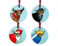 Load image into Gallery viewer, Highland Cow Christmas Tree Decorations