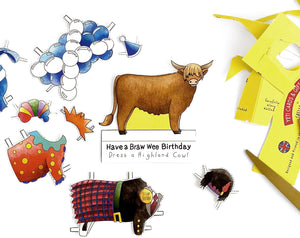 Dress a Highland Cow Birthday Card