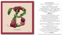 Load image into Gallery viewer, personalised kitchen wall art and recipe card alphabet letter b