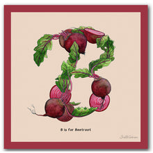 Load image into Gallery viewer, vegan gift idea personalised alphabet wall art letter b