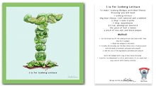 Load image into Gallery viewer, personalised kitchen wall art and recipe card alphabet letter i