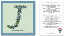 Load image into Gallery viewer, personalised kitchen wall art and recipe card alphabet letter j
