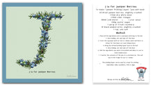 Load image into Gallery viewer, personalised kitchen wall art and recipe card alphabet letter j