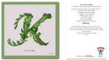 Load image into Gallery viewer, personalised kitchen wall art and recipe card alphabet letter k