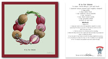Load image into Gallery viewer, personalised kitchen wall art and recipe card alphabet letter o