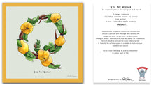 Load image into Gallery viewer, personalised kitchen wall art and recipe card alphabet letter q
