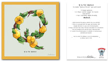Load image into Gallery viewer, personalised kitchen wall art and recipe card alphabet letter q