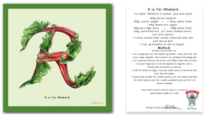 personalised kitchen wall art and recipe card alphabet letter r