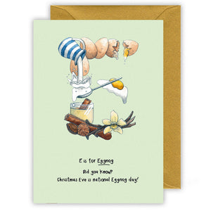 letter e personalised christmas card