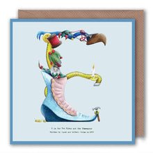 Load image into Gallery viewer, letter-e-birthday-card-for-children