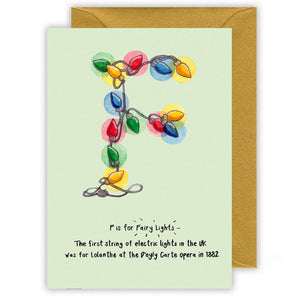 letter f personalised christmas card