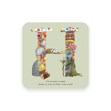 Load image into Gallery viewer, personalised gift idea alphabet coaster letter h
