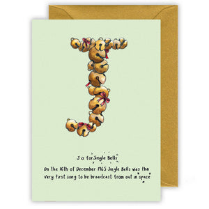 letter j personalised christmas card
