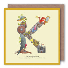 Load image into Gallery viewer, letter-k-birthday-card-for-children
