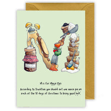 Load image into Gallery viewer, letter m personalised christmas card