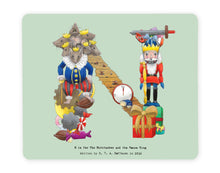 Load image into Gallery viewer, letter n alphabet placemat based on the fairy tale the nutcracker
