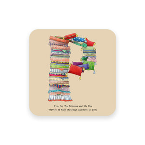 personalised gift idea alphabet coaster letter p