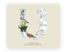 Load image into Gallery viewer, letter u personalised alphabet placemat