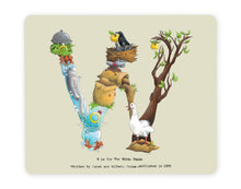 Load image into Gallery viewer, letter w alphabet placemat personalised dining gift idea for kids