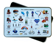 Load image into Gallery viewer, the lockdown alphabet storage tin