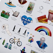 Load image into Gallery viewer, the lockdown alphabet print thank you nhs