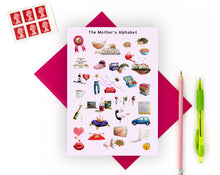 Load image into Gallery viewer, the mothers alphabet new mum greeting card